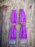Handmade Dyed Dentalium Earrings