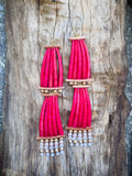 Handmade Dyed Dentalium Earrings