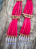 Handmade Dyed Dentalium Earrings