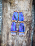Handmade Dyed Dentalium Earrings