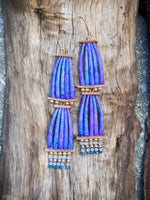 Handmade Dyed Dentalium Earrings