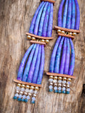 Handmade Dyed Dentalium Earrings