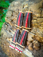 Handmade Dyed Dentalium Earrings