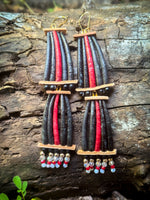 Handmade Dyed Dentalium Earrings