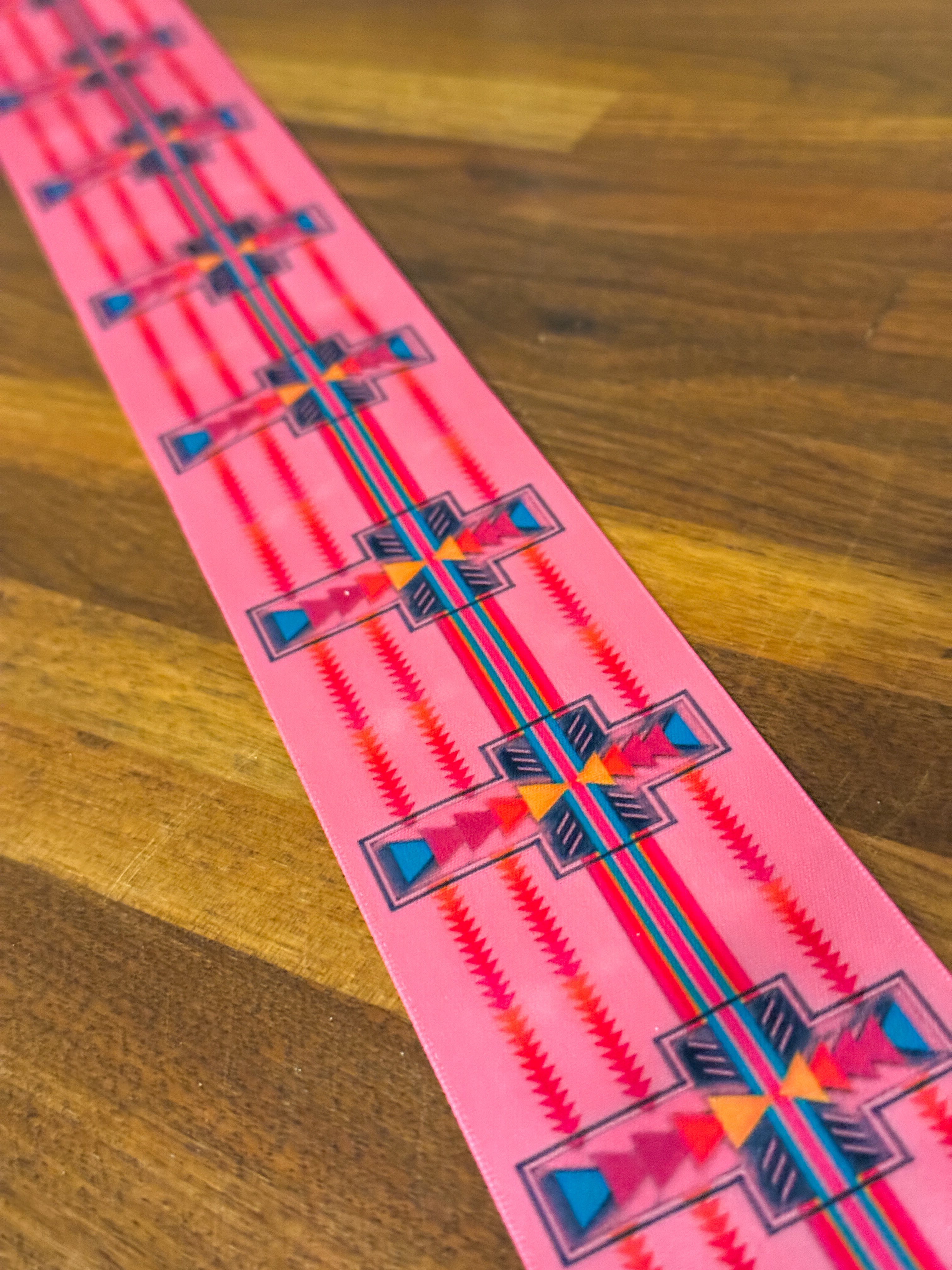 Pink Cross Native Print Ribbon