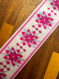 White & Pink Native Print Ribbon