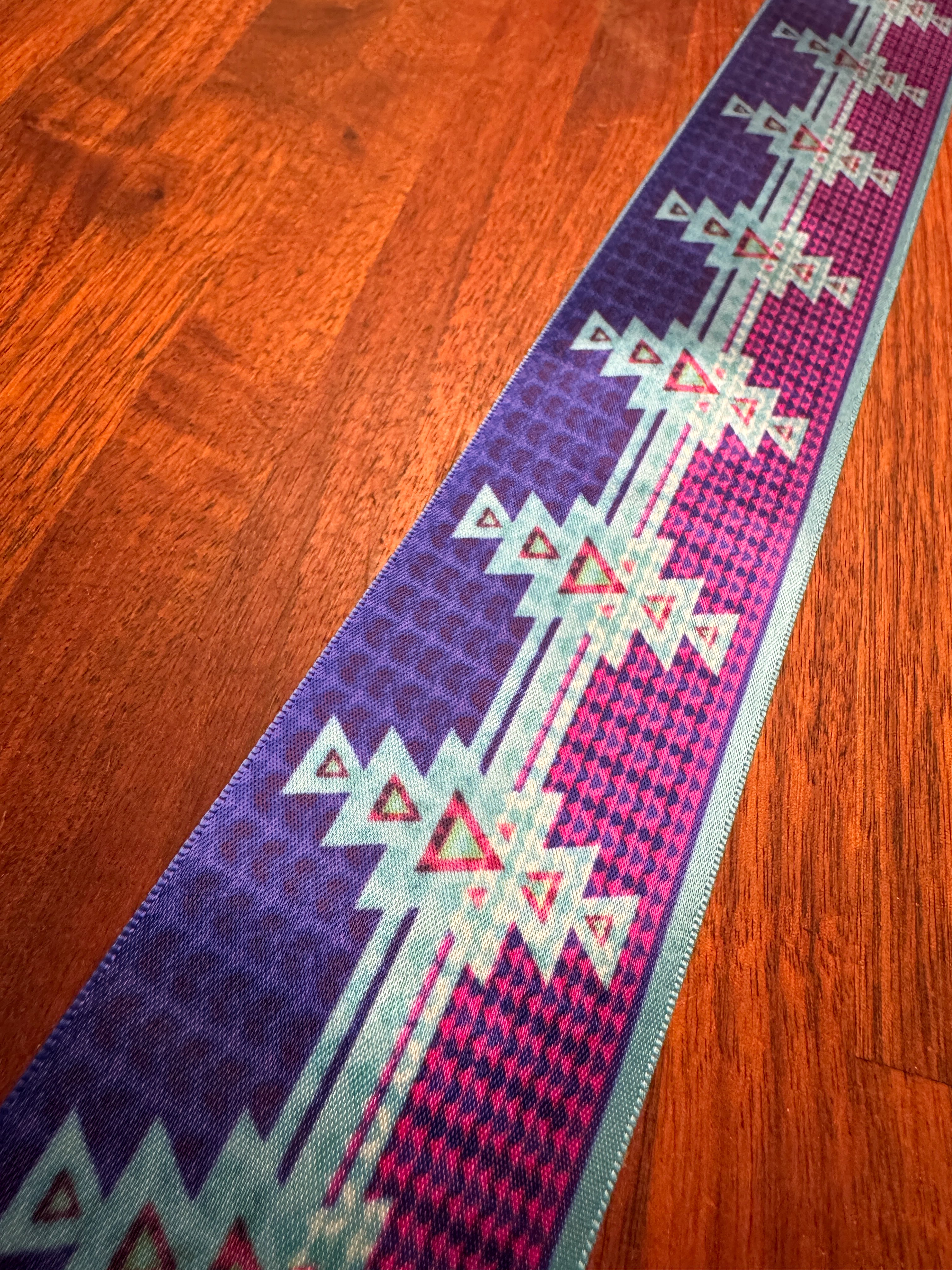 Blue & Magenta Native Print Ribbon