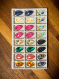 Assorted Glass Crystal Teardrop Set: 12 Pairs