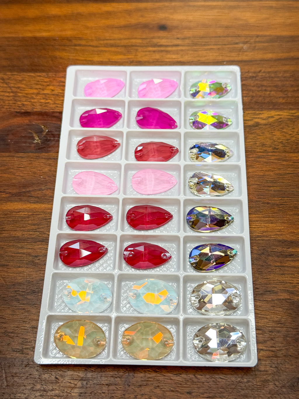 Assorted Glass Crystal Teardrop Set: 12 Pairs