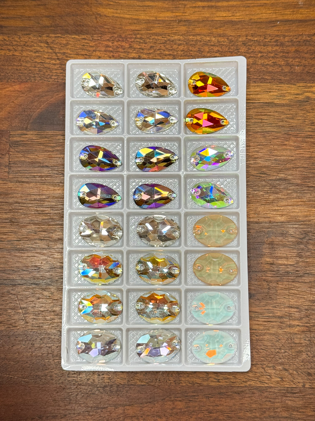 Assorted Glass Crystal Teardrop Set: 12 Pairs
