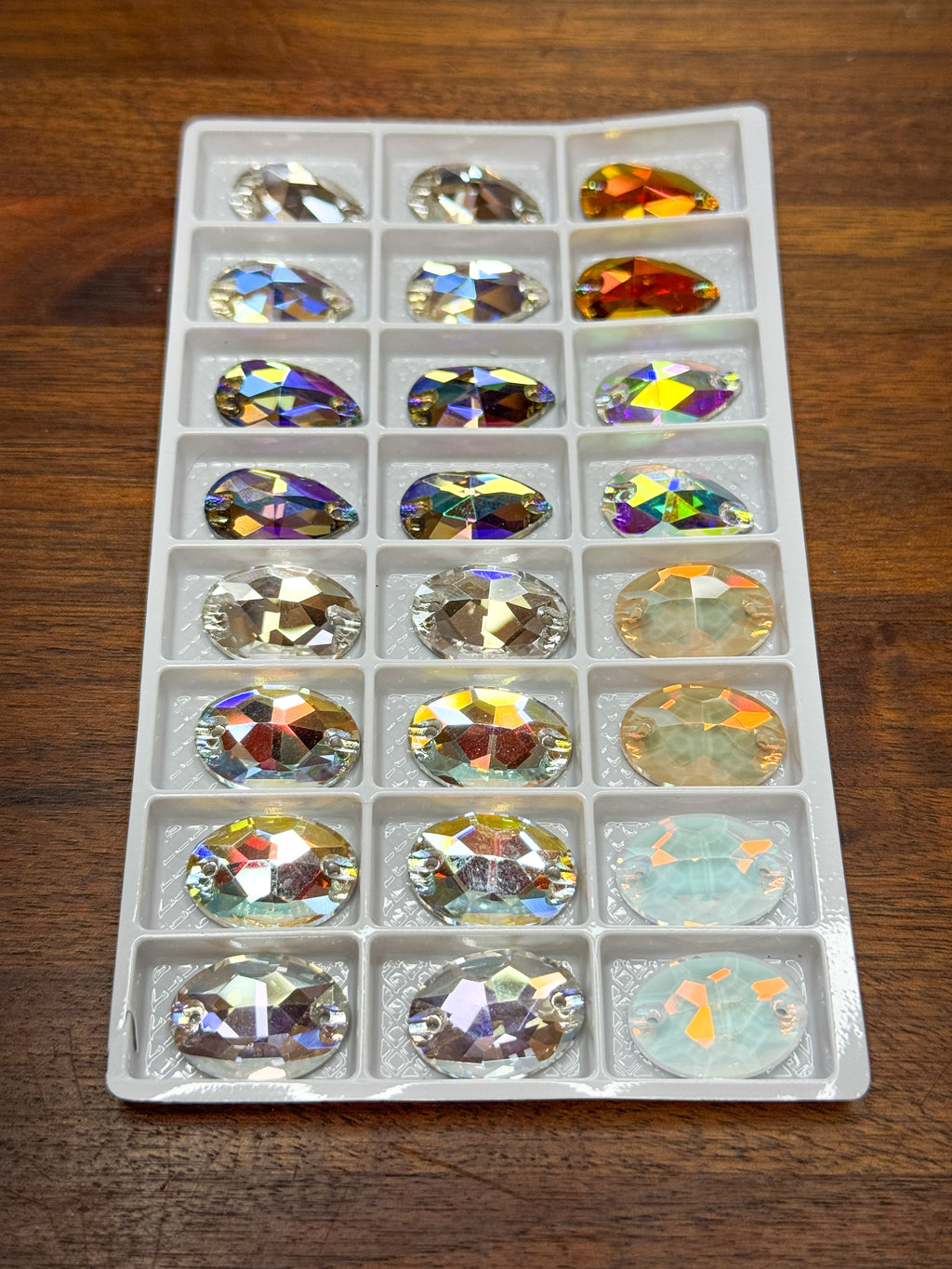 Assorted Glass Crystal Teardrop Set: 12 Pairs