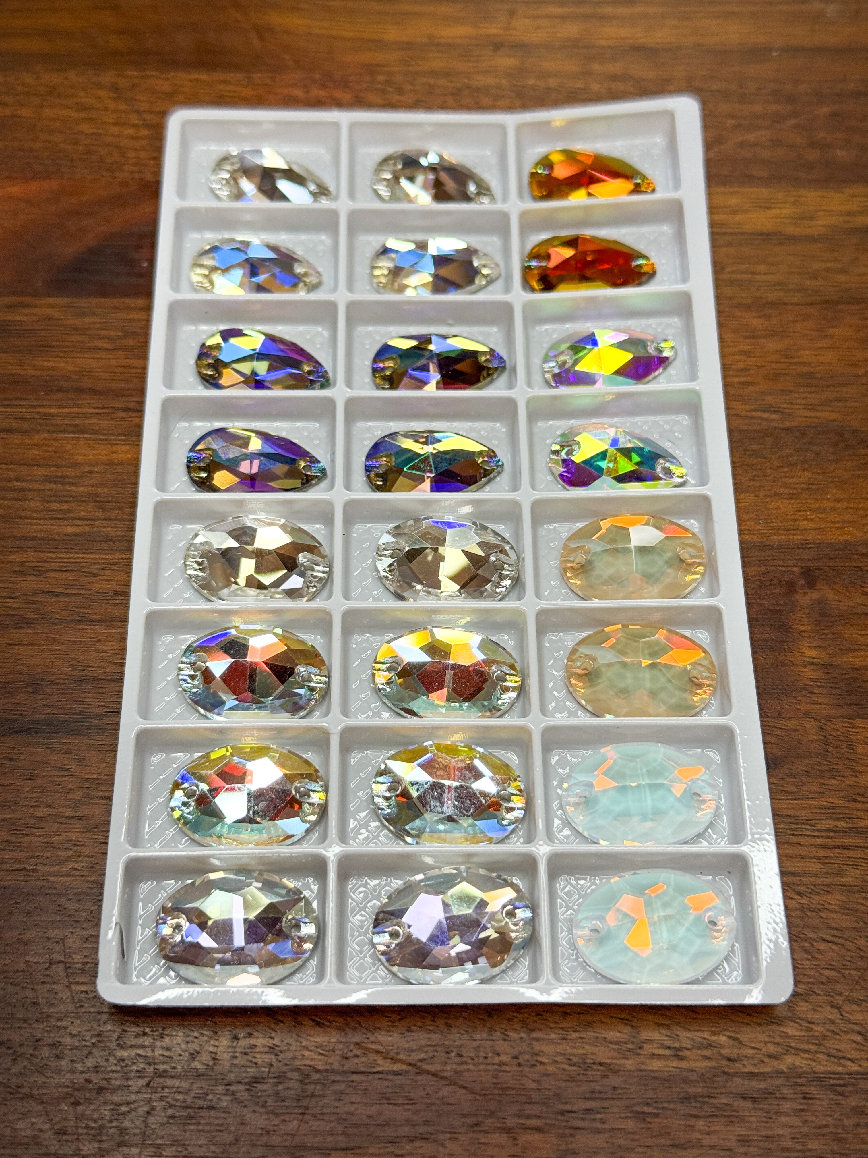 Assorted Glass Crystal Teardrop Set: 12 Pairs