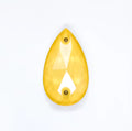 Sunflower Yellow Mocha Glass Crystal Teardrop 11x18mm: Sold Per Pair, Half Tray, or Tray