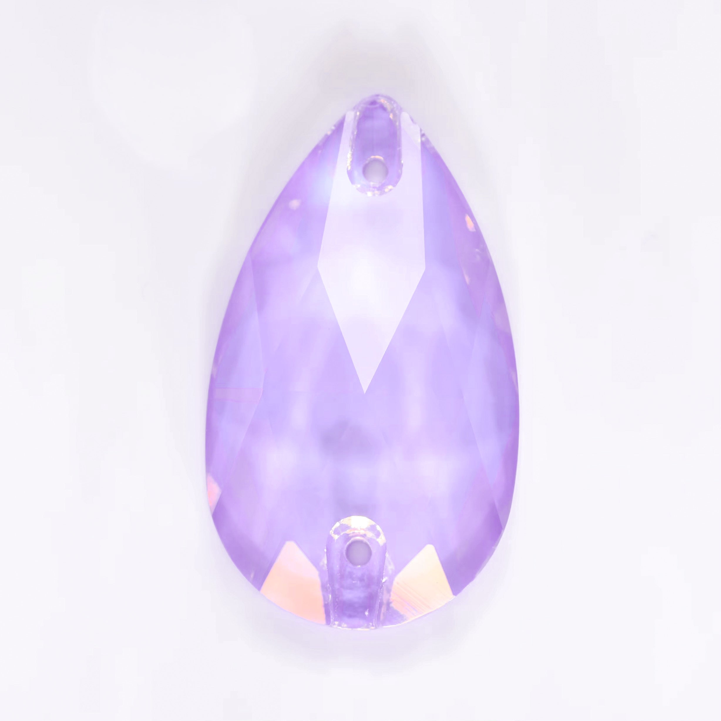 Light Amethyst Mocha Glass Crystal Teardrop 11x18mm: Sold Per Pair, Half Tray, or Tray