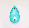 Erinite Blue Mocha Glass Crystal Teardrop 11x18mm: Sold Per Pair, Half Tray, or Tray