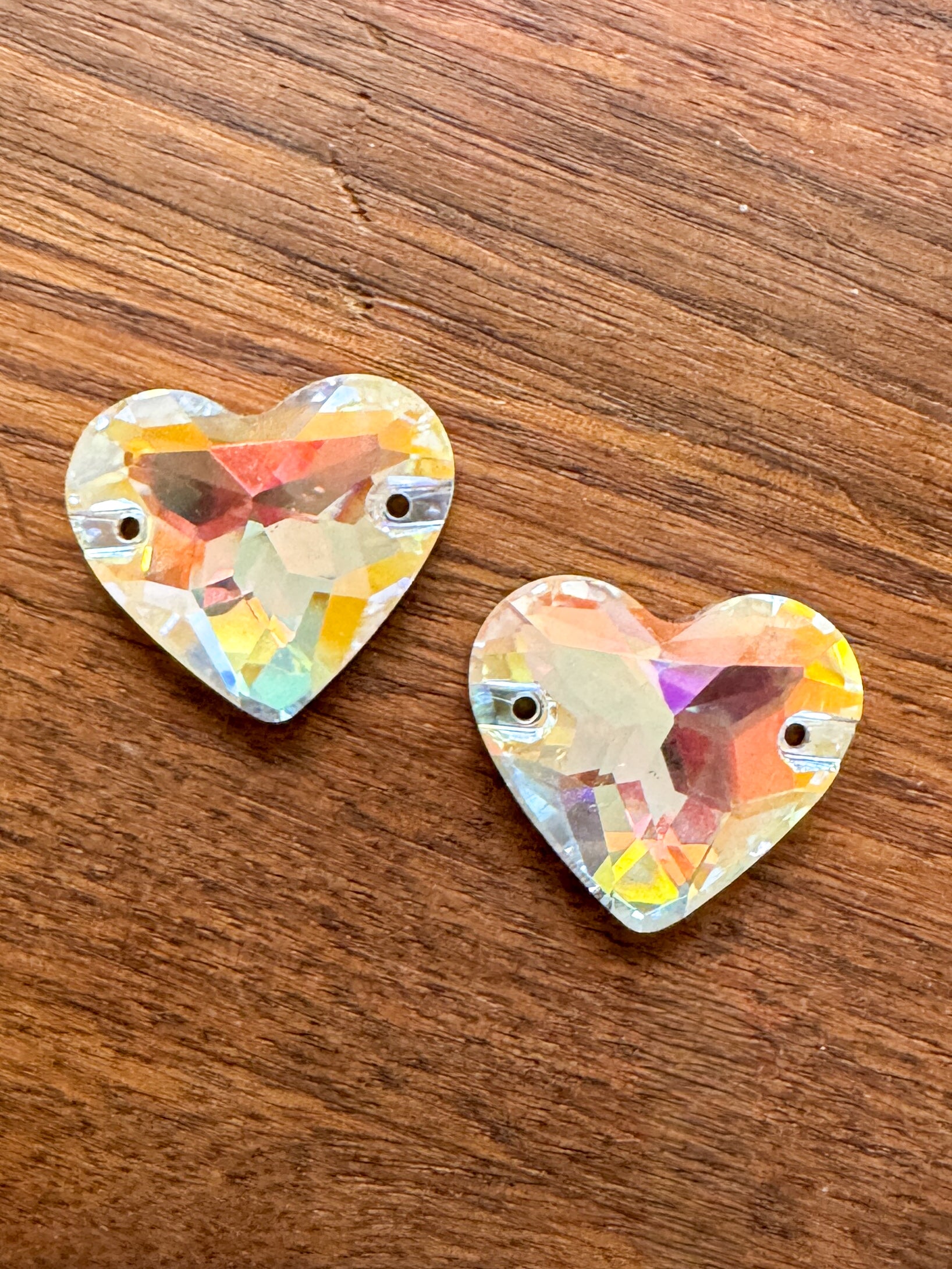 Light Crystal AB Glass Crystal Heart: 20x23mm