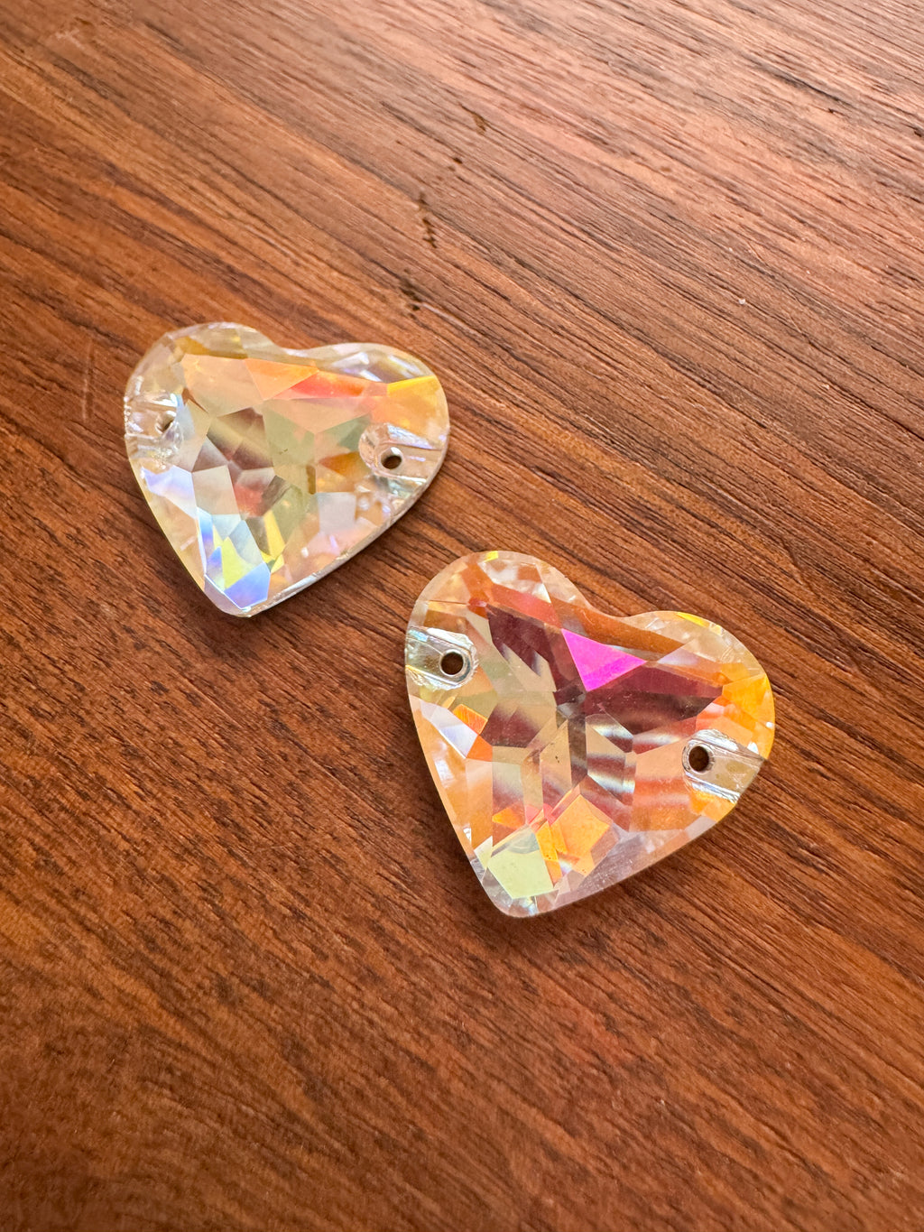 Light Crystal AB Glass Crystal Heart: 20x23mm
