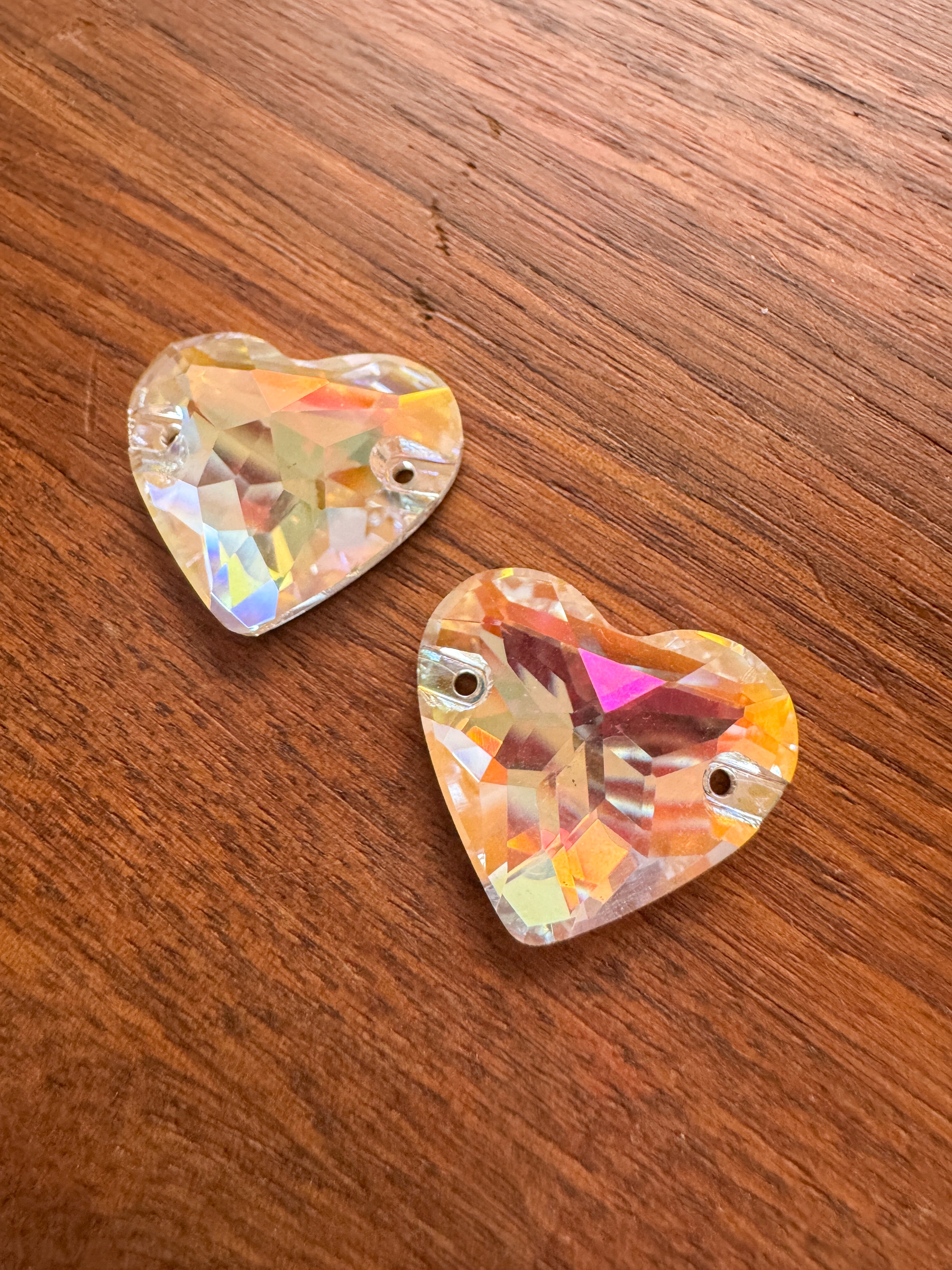 Light Crystal AB Glass Crystal Heart: 20x23mm