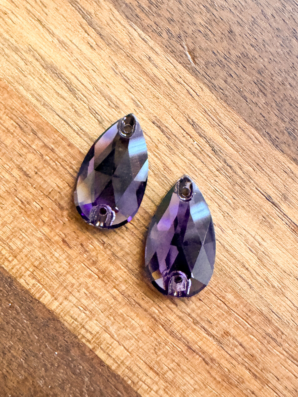 Amethyst Glass Crystal Teardrop: 11x18mm