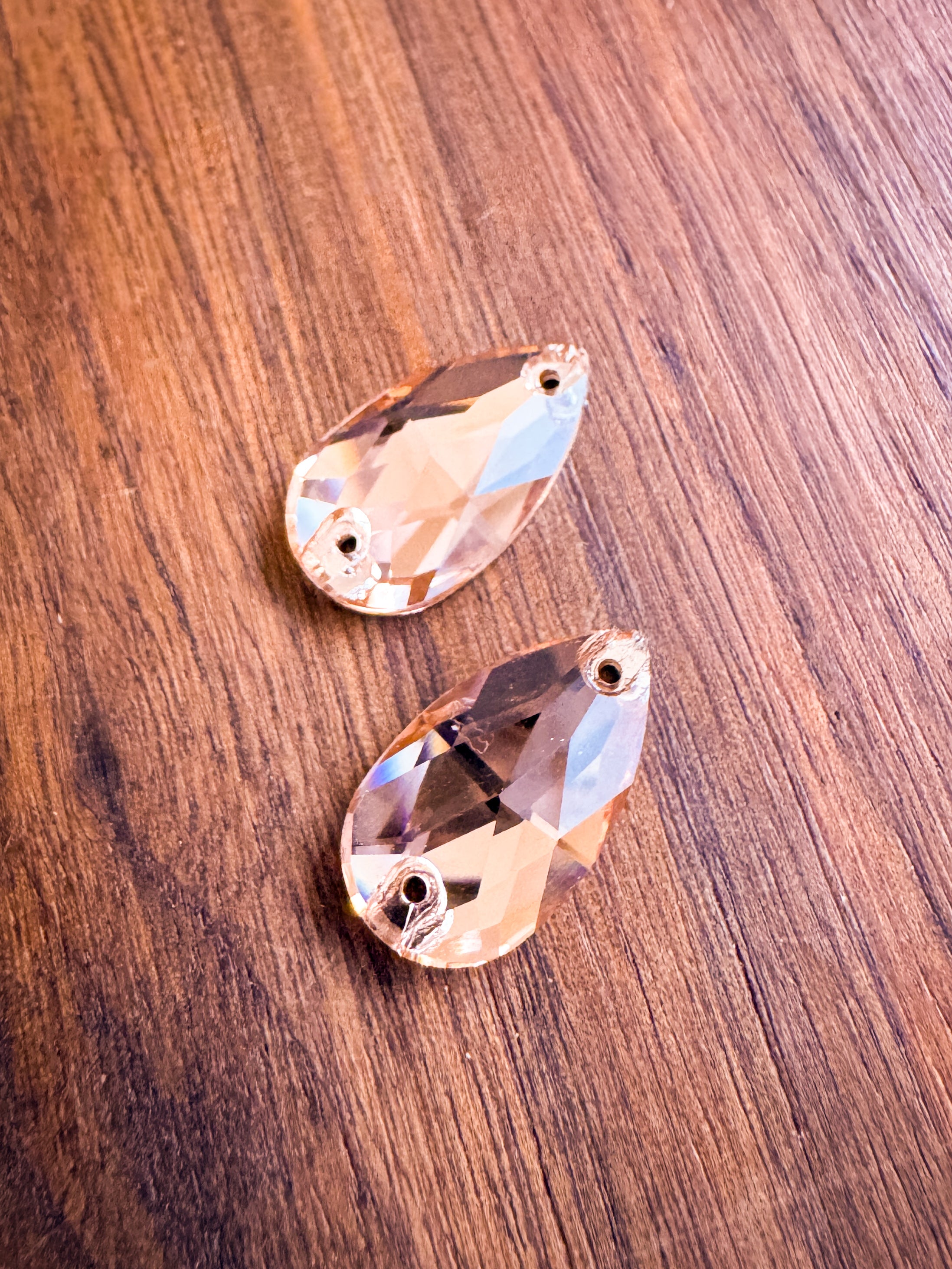 Paparadscha Glass Crystal Teardrop: 11x18mm