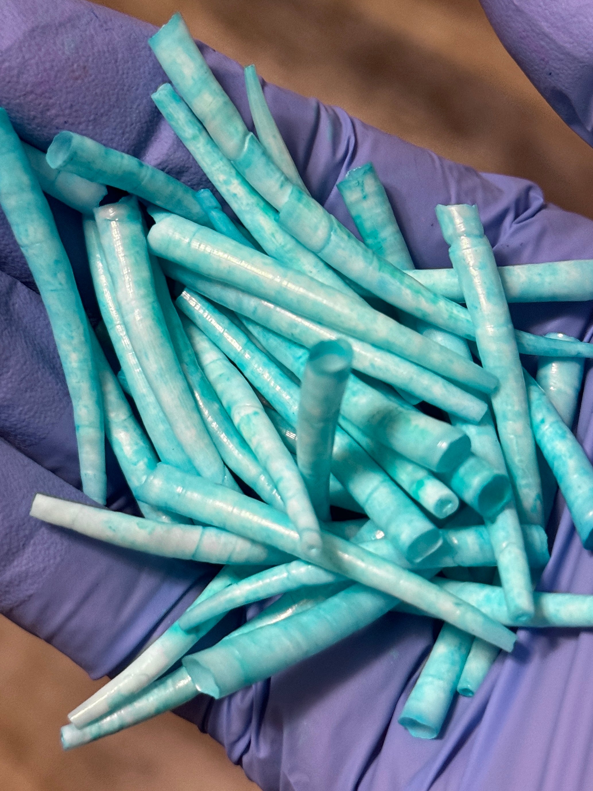 *READ DESCRIPTION* Unsealed Bright Turquoise Dyed Dentalium 1oz (Copy) (Copy) (Copy)