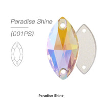 Paradise Shine Glass Crystal Horseeye: 7x15mm