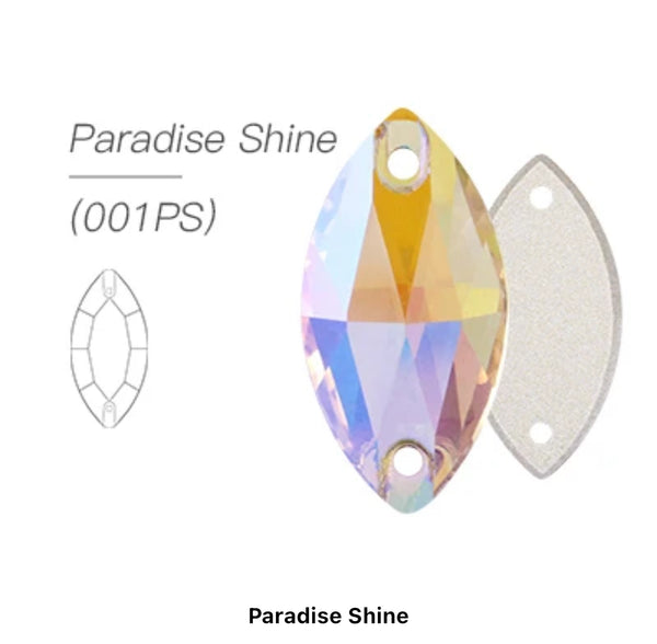 Paradise Shine Glass Crystal Horseeye: 7x15mm