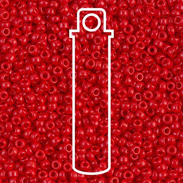 11/0 Miyuki Seed Beads Tube Apprx 8.5gm: Round Opaque Red