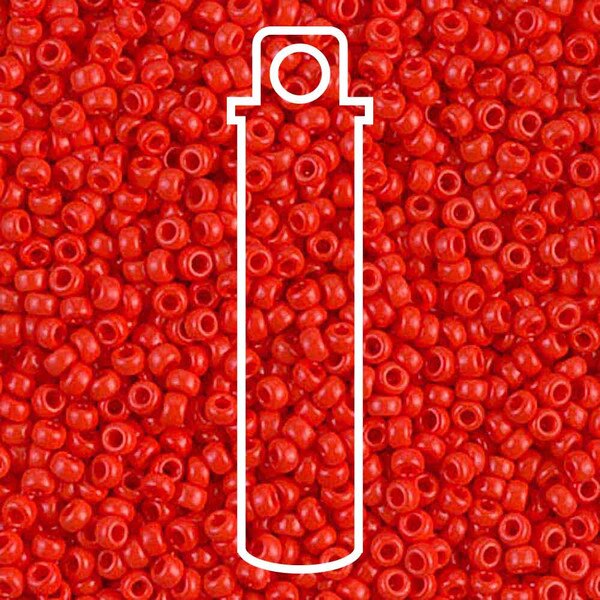 11/0 Miyuki Seed Beads Tube Apprx 8.5gm: Opaque Red