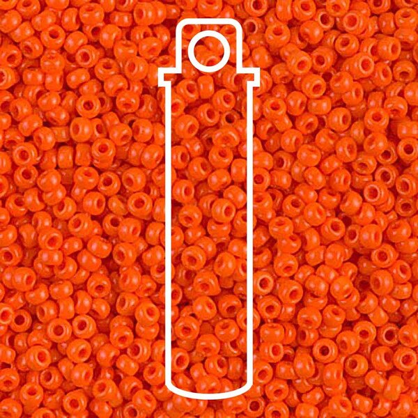 11/0 Miyuki Seed Beads Tube Apprx 8.5gm: Round Opaque Orange