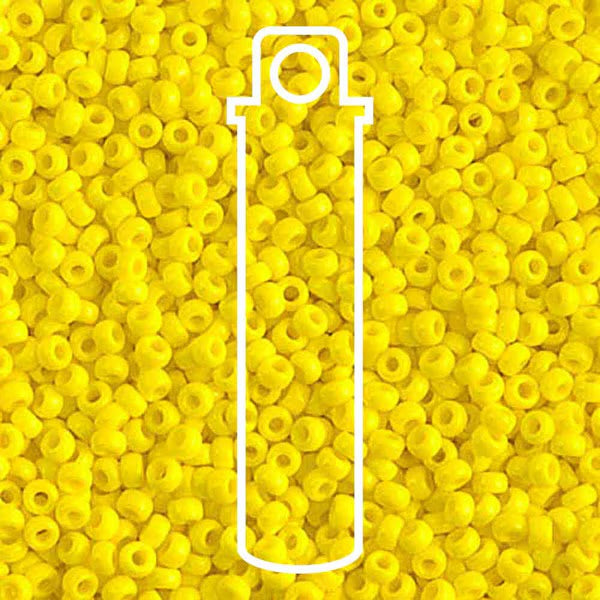 11/0 Miyuki Seed Beads Tube Apprx 8.5gm: Round Opaque Yellow