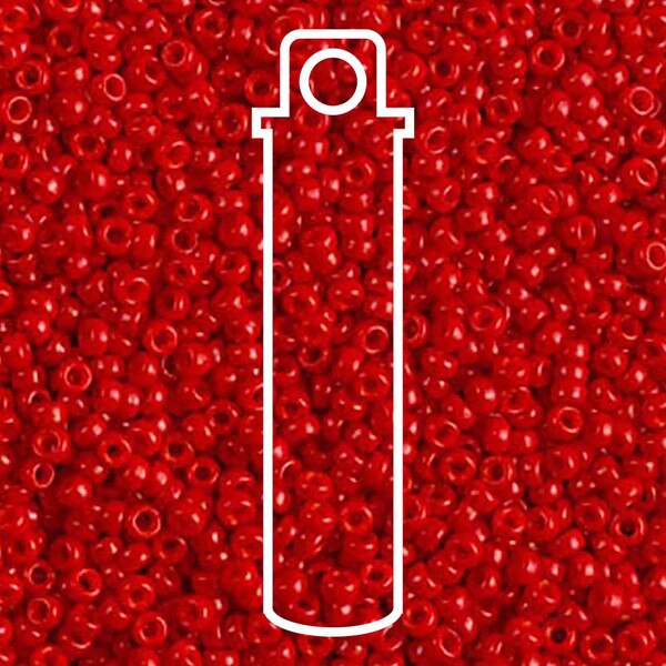 11/0 Miyuki Seed Beads Tube Apprx 8.5gm: Opaque Red