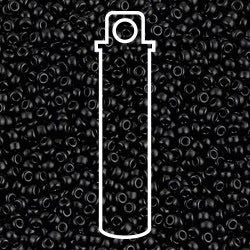11/0 Miyuki Seed Beads Tube Apprx 8.5gm: Round Semimatte Black