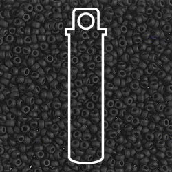 11/0 Miyuki Seed Beads Tube Apprx 8.5gm: Round Matte Black