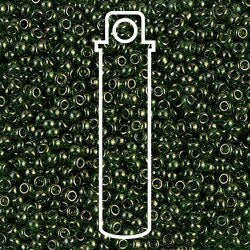 11/0 Miyuki Seed Beads Tube Apprx 8.5gm: Round Olive Green Gold Luster