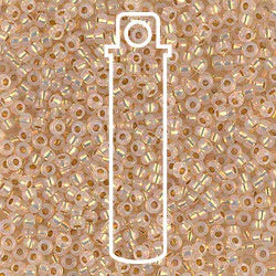 11/0 Miyuki Seed Beads Tube Apprx 8.5gm: Round 24KT Gold Lined Opal Glass