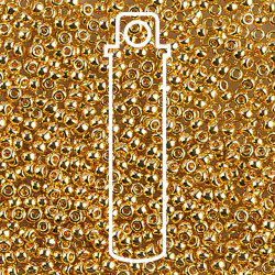 11/0 Miyuki Seed Beads Tube Apprx 8.5gm: Round 24KT Gold Plated