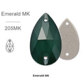 MK Emerald Green Glass Crystal Teardrop: 11x18mm