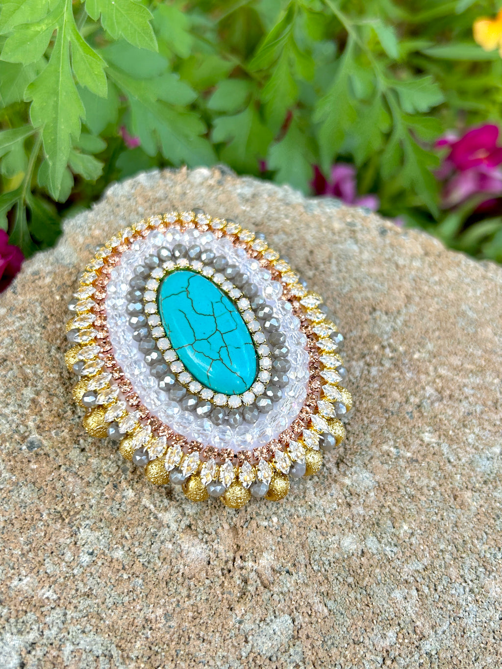 Turquoise Phone Grip or Badge Reel