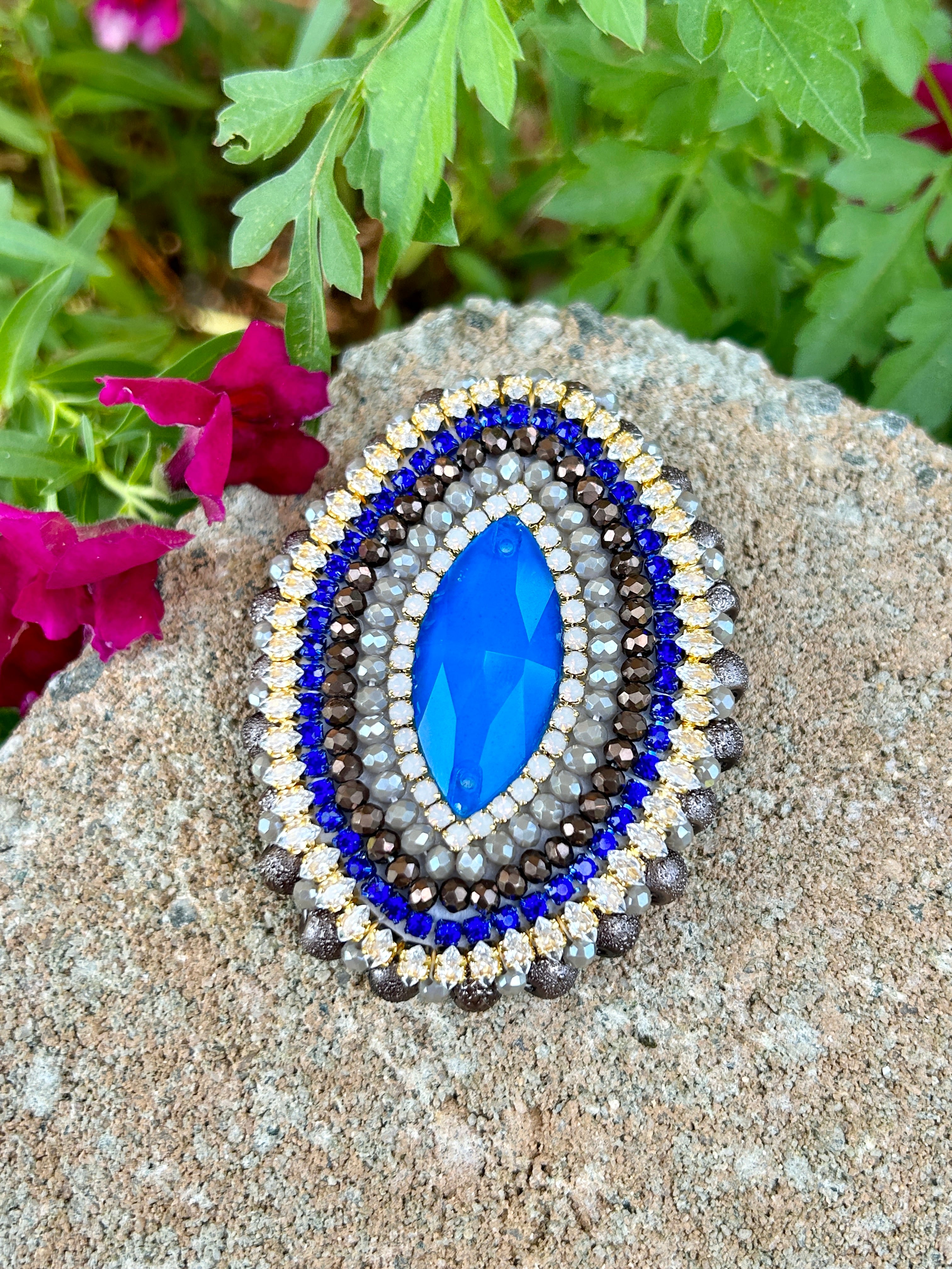 Neon Blue Phone Grip or Badge Reel