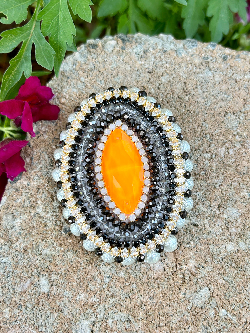 Neon Orange Phone Grip or Badge Reel