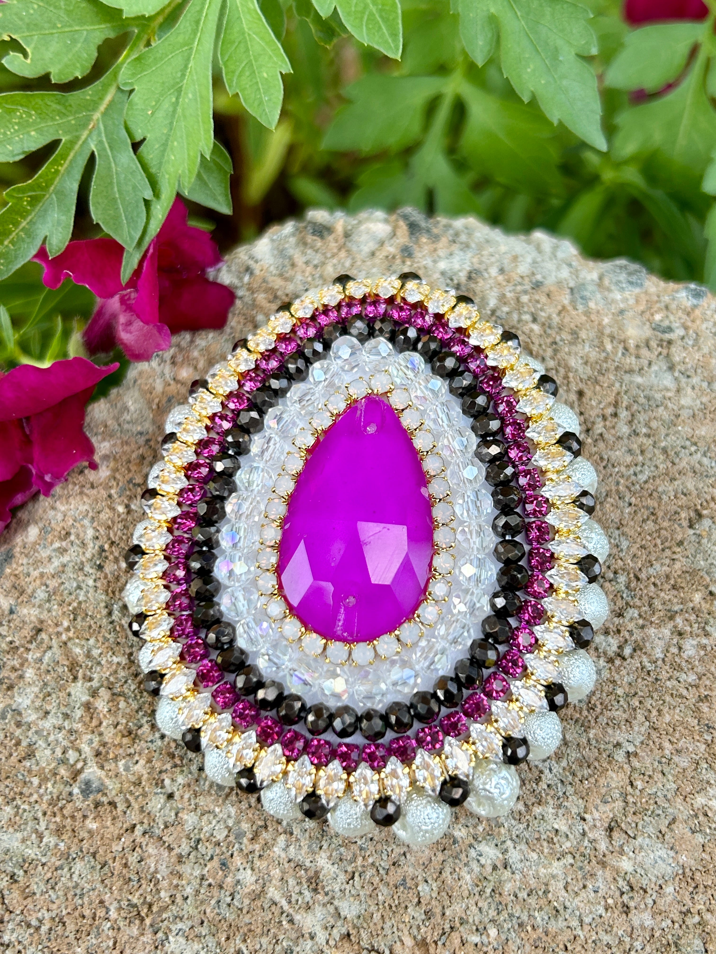 Neon Purple Phone Grip or Badge Reel