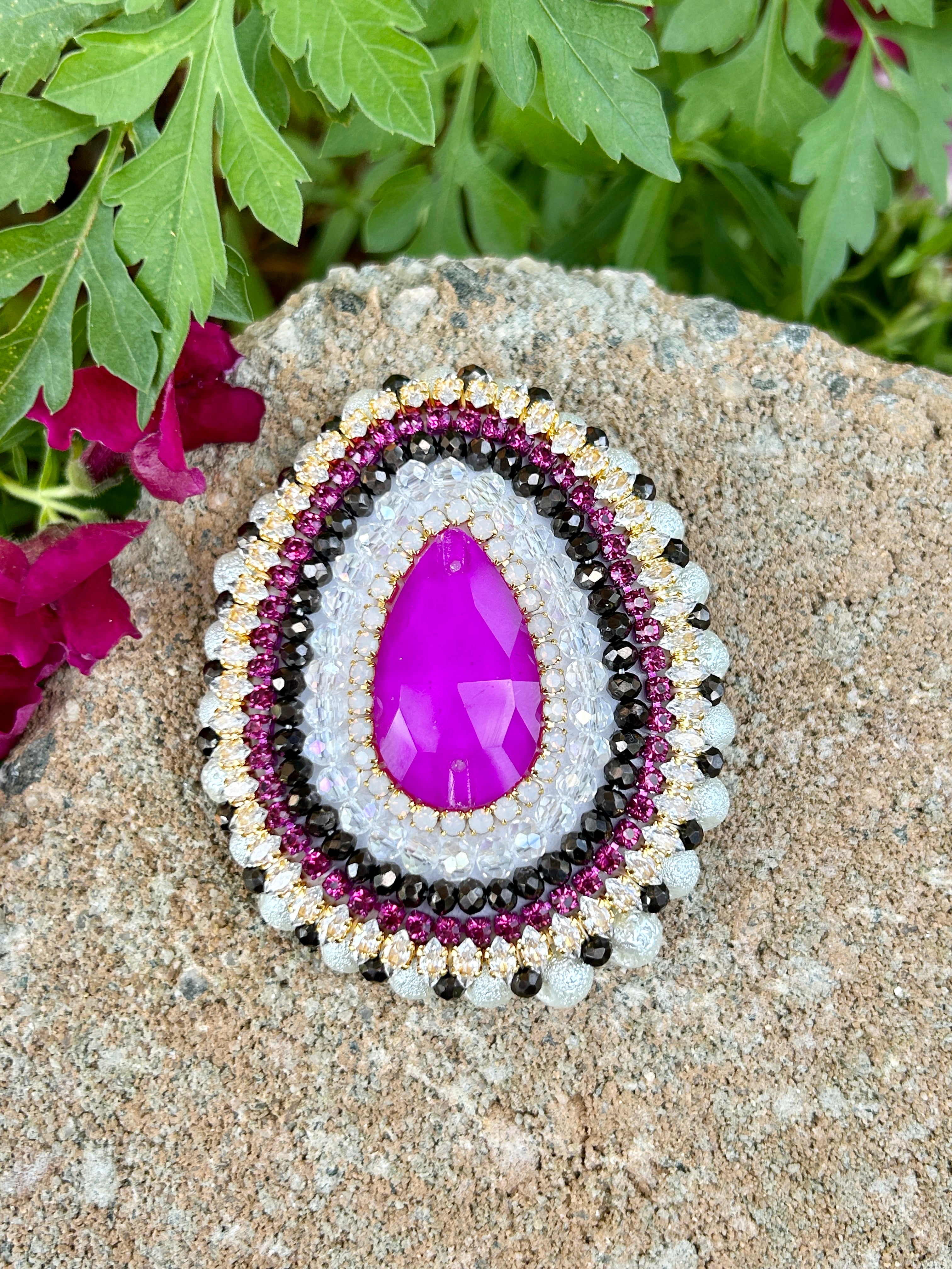 Neon Purple Phone Grip or Badge Reel