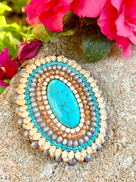 Turquoise Phone Grip or Badge Reel