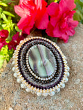 Iridescent Black & Purple Phone Grip or Badge Reel