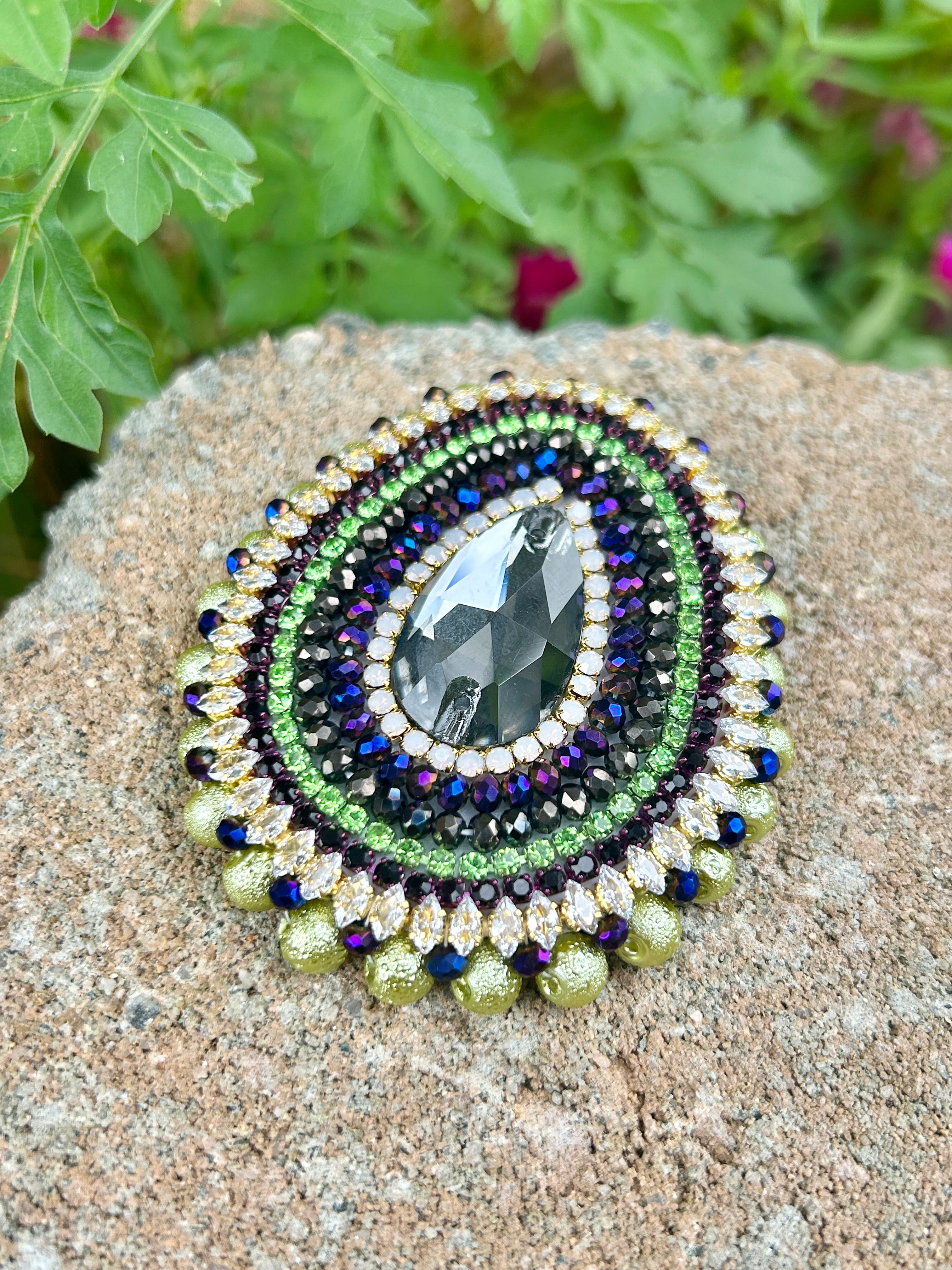 Green & Purple "Beetlejuice" Inspired Phone Grip or Badge Reel