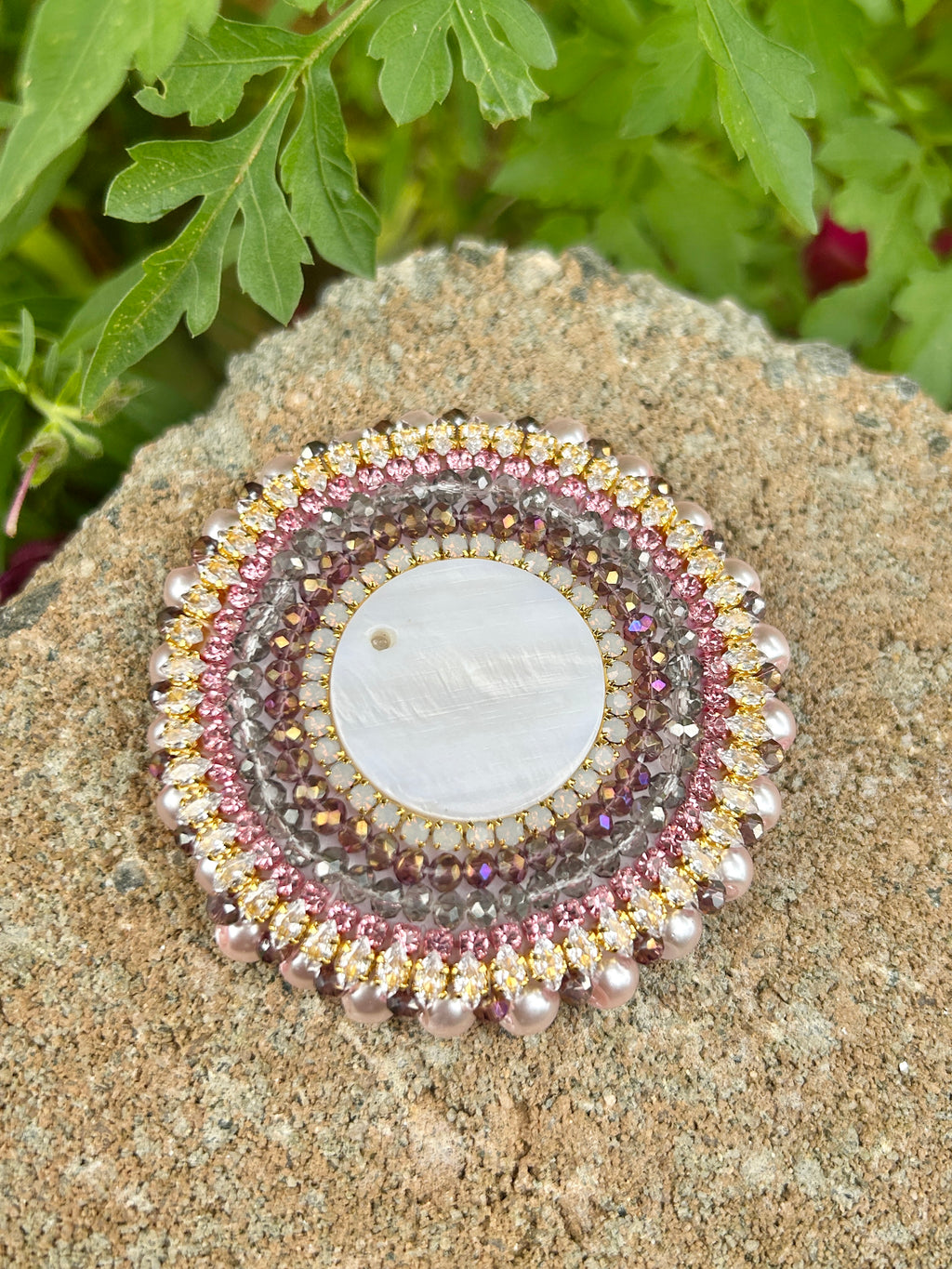 Pink & Purple Shell Phone Grip or Badge Reel