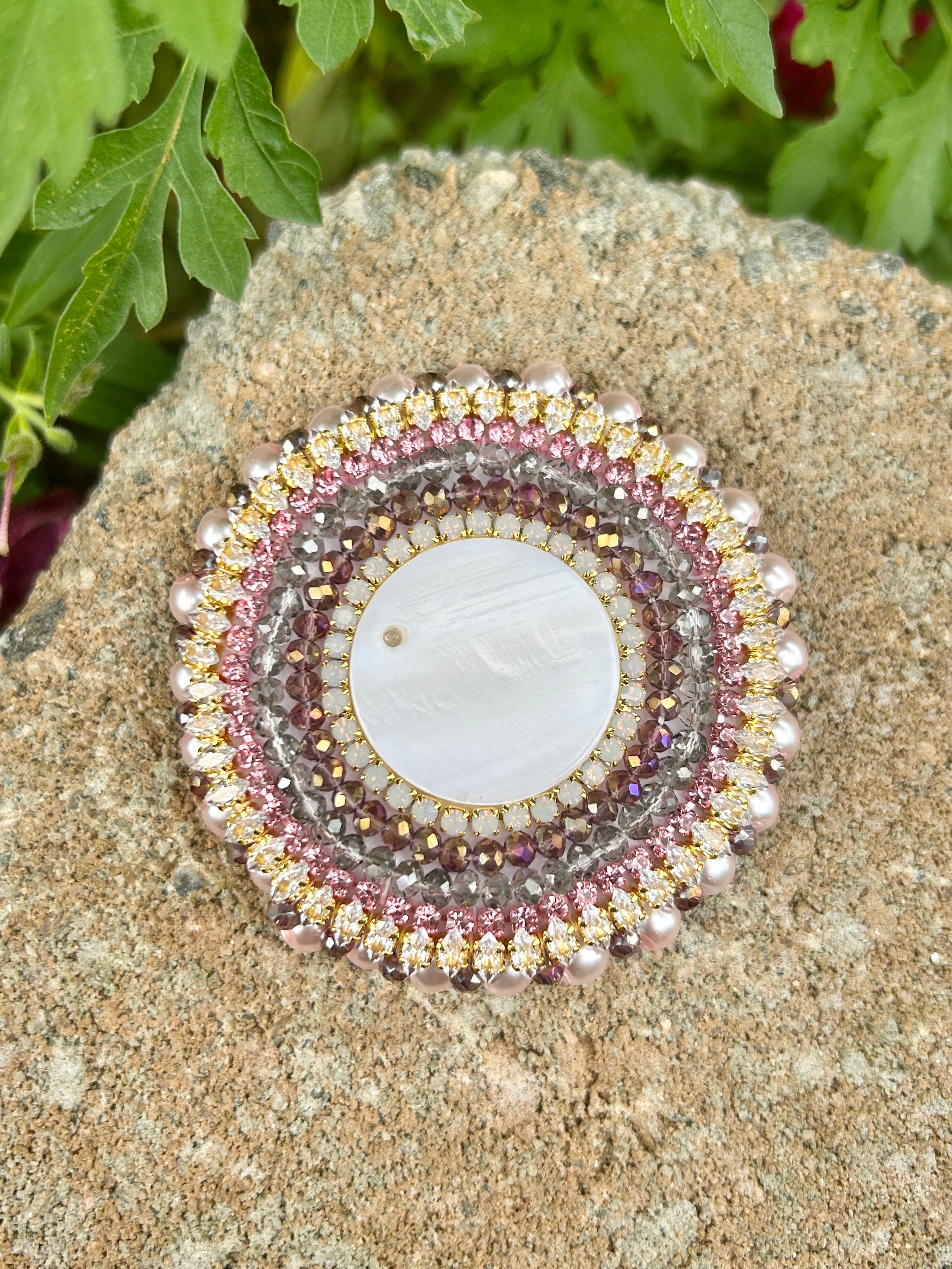 Pink & Purple Shell Phone Grip or Badge Reel