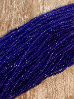 Royal Blue 3mm Rondelle Beads #10: Single strand or 10 strand pack