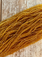 Clear Ochre 3mm Rondelle Beads #6: Single strand or 10 strand pack